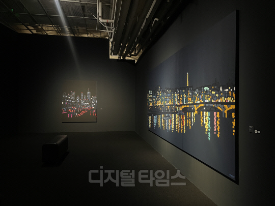 윤협 개인전 '녹턴시티' 전경. 사진=박은희 기자